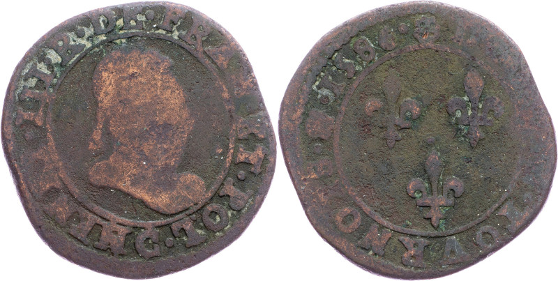 France, Double Tournois 1586 France, Double Tournois 1586; aF

Grade: aF