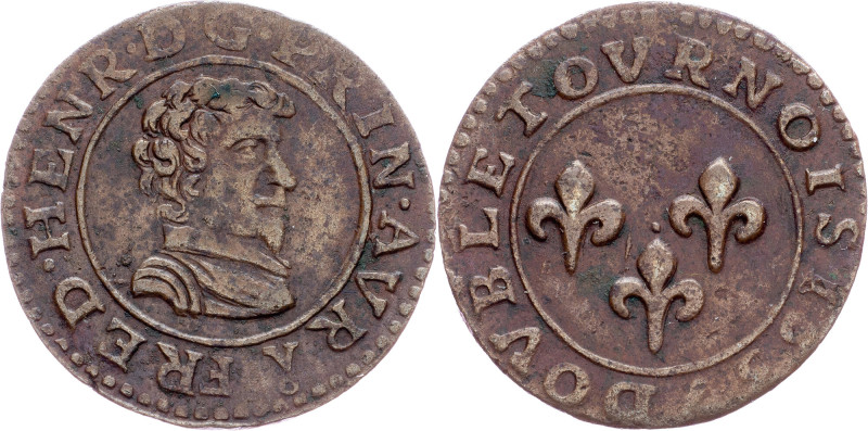 France, Double Tournois 1637 France, Double Tournois 1637, KM# 59|Nice quality; ...