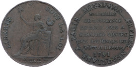 France, 2 Sols 1791