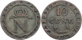 France, 10 Centimes 1808, A