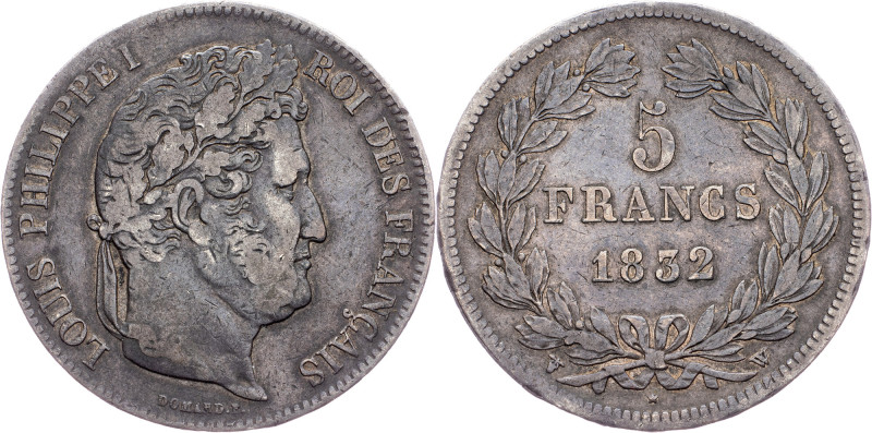 France, 5 Francs 1832, Lille Louis Philippe I, 5 Francs 1832, Lille, 25 g, Ag (9...