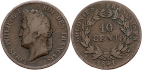France Colonies, 10 Centimes 1841, A