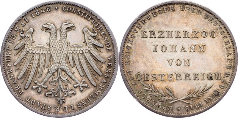 Germany, 2 Gulden 1848 Germany, 2 Gulden 1848, Ag (900/1000), KM# 338|Beautiful ...