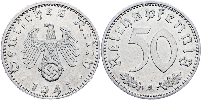 Germany, 50 Pfennig 1941 Third Reich, 50 Pfennig 1941, 1,3 g, Aluminium, KM# 96|...