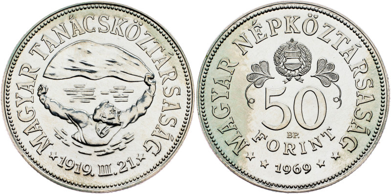 Hungary, 50 Forint 1969 Hungary, 50 Forint 1969, 16 g, Ag (640/1000), KM# 589|50...