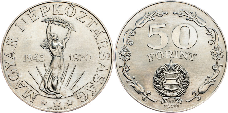 Hungary, 50 Forint 1970 Hungary, 50 Forint 1970, 16 g, Ag (640/1000), KM# 592|25...