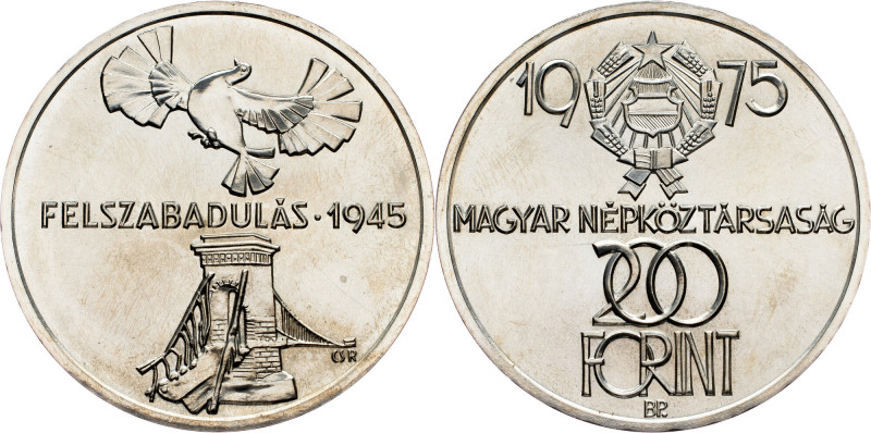 Hungary, 200 Forint 1975 Hungary, 200 Forint 1975, 28 g, Ag (640/1000), KM# 604|...