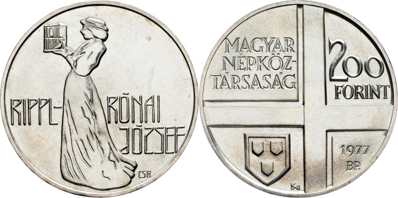 Hungary, 200 Forint 1977 Hungary, 200 Forint 1977, 28 g, Ag (640/1000), KM# 612|...