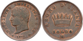 Italy, 1 Soldo 1813, M