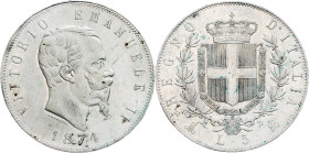 Italy, 5 Lire 1874, Milan