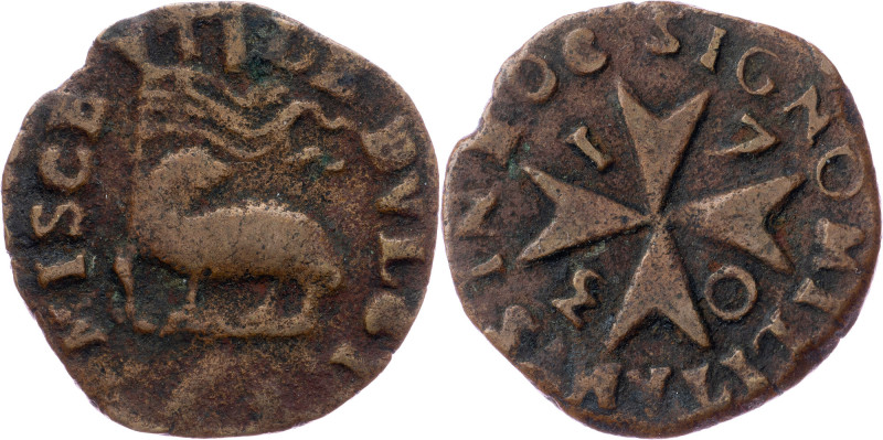 Malta, 1 Grano 1703 Malta, 1 Grano 1703, Copper, KM# 140; F

Grade: F