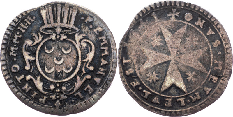 Malta, 2 Tari 1741 Malta, 2 Tari 1741, Ag, KM# 219; F

Grade: F