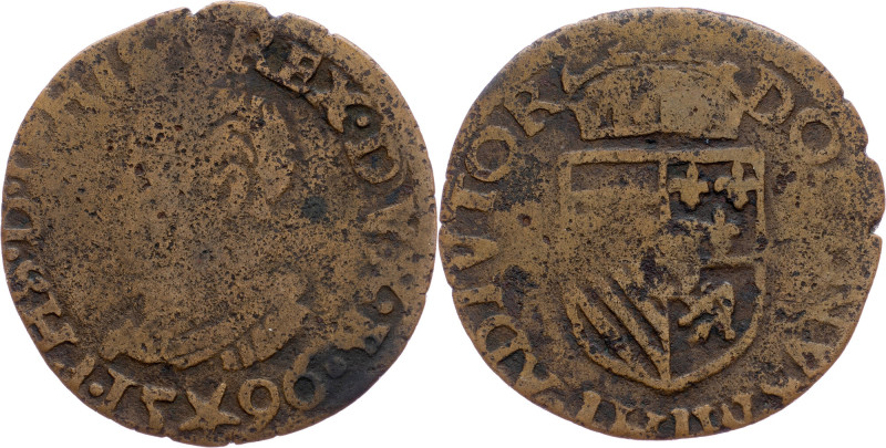 Netherlands, 1 Liard 1596 Maastricht, 1 Liard 1596|rare; VG

Grade: VG