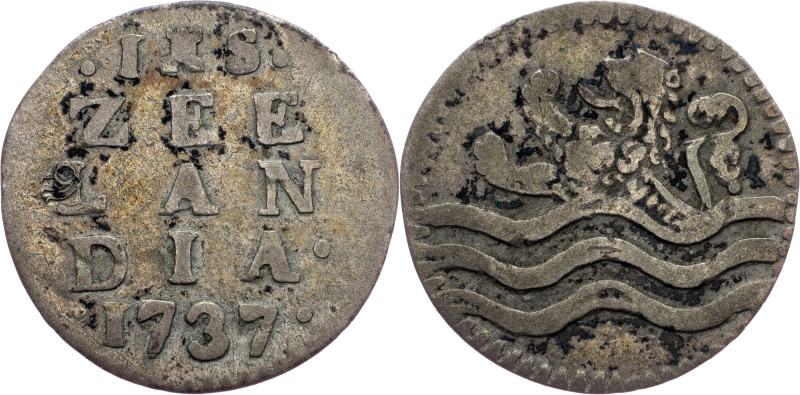 Netherlands, 1 Stuiver 1737 Zeeland, 1 Stuiver 1737, Billon, KM# 58; VF

Grade...