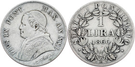 Papal States, 1 Lira 1866, Rome