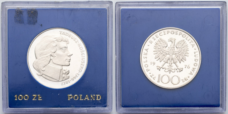 Poland, 100 Zlotych 1976 Poland, 100 Zlotych 1976, Ag, Y# 82|Original blue case ...