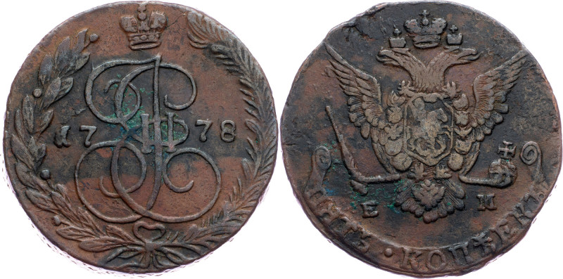 Russia, 5 Kopecks 1778, Ekaterinburg Russia, 5 Kopecks 1778, Ekaterinburg, Coppe...