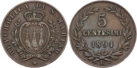San Marino, 5 Centesimi 1894