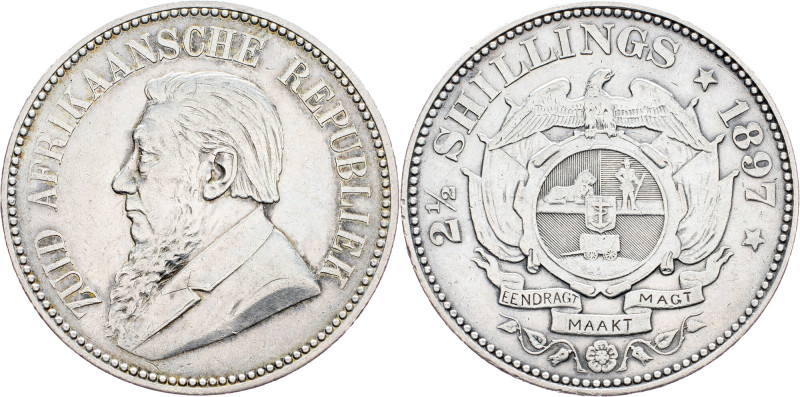 South African Republic, 2 1/2 Shillings 1897, Pretoria South African Republic, 2...