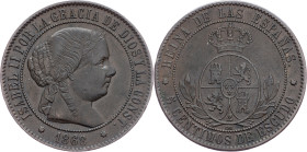 Spain, 5 Centimos 1868