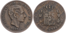 Spain, 5 Centimos 1877