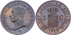 Spain, 1 Centimo 1912