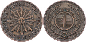 Uruguay, 1 Centesimo 1869