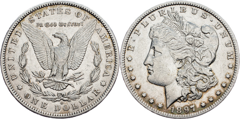 USA, Morgan Dollar 1897, New Orleans USA, Morgan Dollar 1897, New Orleans, Ag, K...