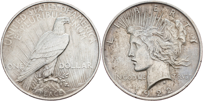 USA, Peace Dollar 1922, Philadelphia USA, Peace Dollar 1922, Philadelphia, Ag, K...