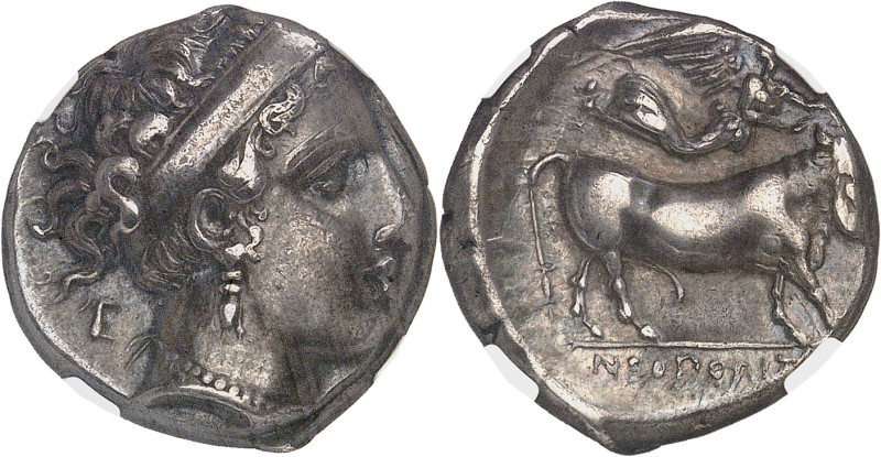 GRÈCE ANTIQUE
Campanie, Naples. Didrachme ND (400-360 av. J.-C.), Naples.NGC XF ...