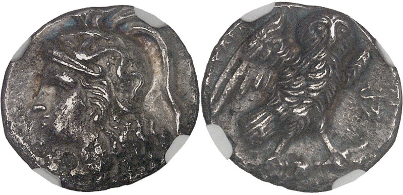 GRÈCE ANTIQUE
Calabre, Tarente. Drachme ND (281-272 av. J.-C.), Tarente.NGC Ch X...