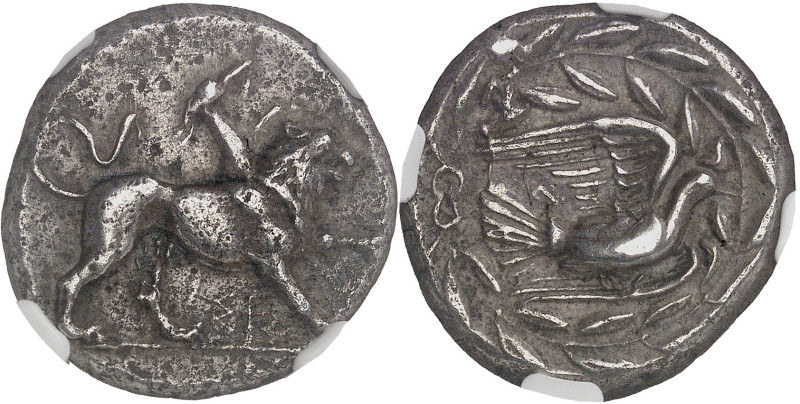 GRÈCE ANTIQUE
Sicyonie, Sicyone. Statère ND (IVe s. av. J.-C.), Sicyone.NGC XF 4...