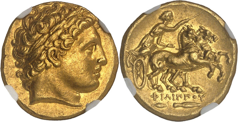 GRÈCE ANTIQUE
Macédoine (royaume de), Philippe II (359-336 av. J.-C.). Statère d...