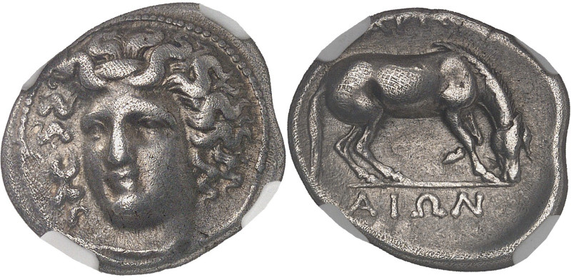 GRÈCE ANTIQUE
Thessalie, Larissa. Drachme ND (350-340 av. J.-C.), Larissa.NGC VF...