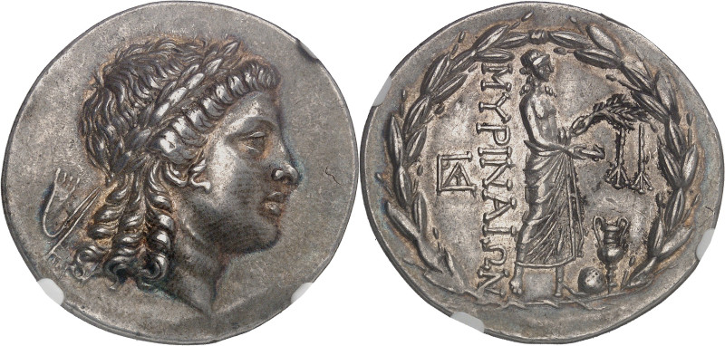 GRÈCE ANTIQUE
Éolide, Myrina. Tétradrachme ND (150-140 av. J.-C.), Myrina.NGC Ch...