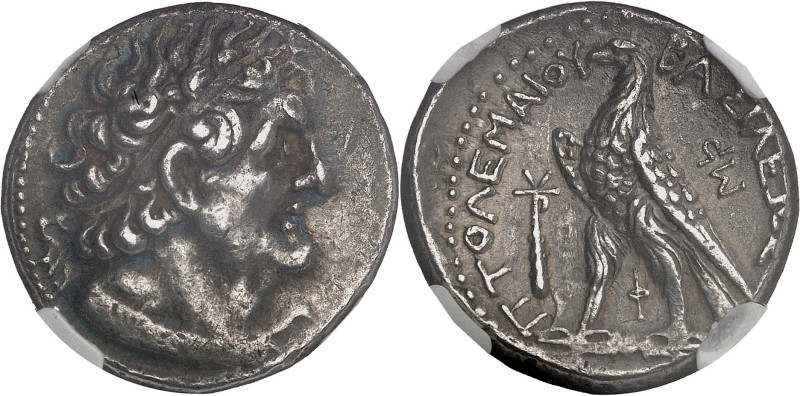GRÈCE ANTIQUE
Royaume lagide, Ptolémée IV (222-204 av. J.-C.). Tétradrachme ND, ...