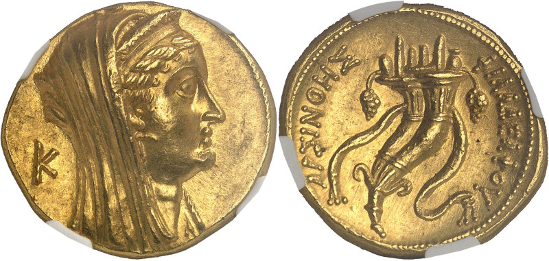 GRÈCE ANTIQUE
Royaume lagide, Ptolémée VI (180-145 av. J.-C.). Octodrachme ou mn...