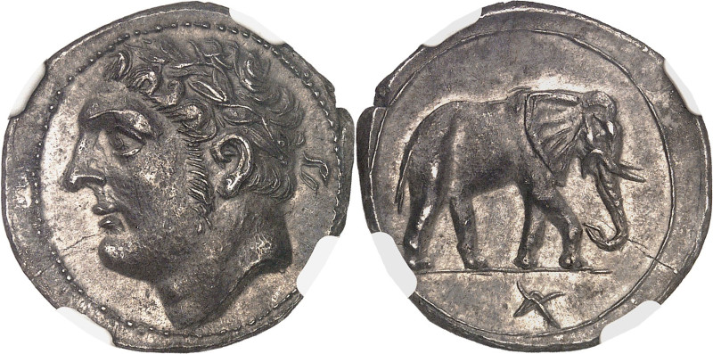 GRÈCE ANTIQUE
Zeugitane, Carthage. Shekel ND (213-210 av. J.-C.), Carthage.NGC C...