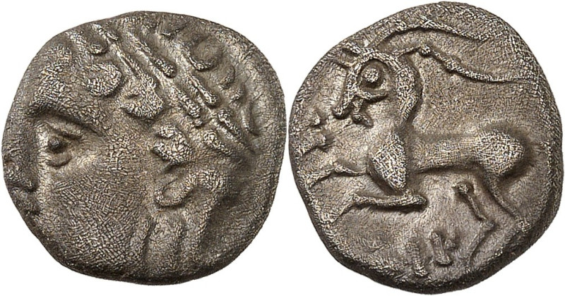 GAULE
Allobroges. Drachme au bouquetin , classe II à l'épée ND (fin du IIe - pre...