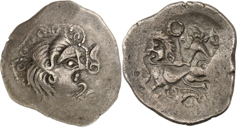 GAULE
Armorique / Vénètes. Statère de billon, Série 353A, Classe IV au nez point...