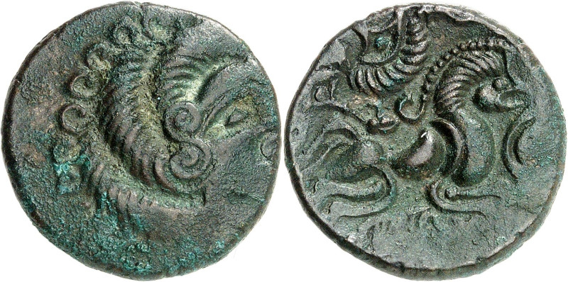 GAULE
Armorique / Coriosolites. Statère au sanglier, Classe I "au nez droit", va...
