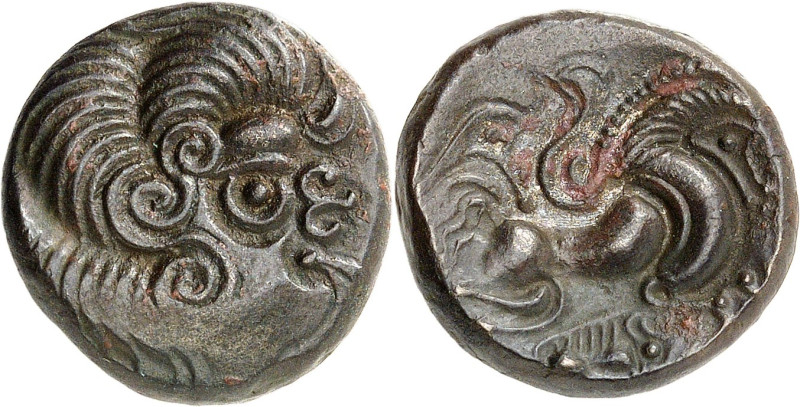 GAULE
Armorique / Coriosolites. Statère au sanglier, Classe III "au nez en epsil...