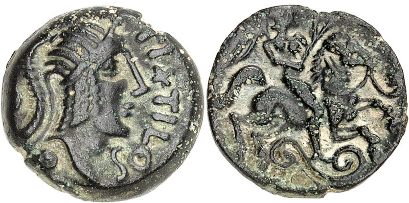 GAULE
Carnutes. Bronze PIXTILOS, classe VII à la cavalière ailée ND (seconde moi...