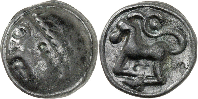 GAULE
Séquanes. Potin à la grosse tête, Groupe B au bandeau orné, B2 ND (premièr...