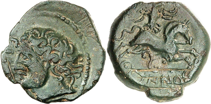 GAULE
Meldes. Bronze EPENOS, Classe II au triskèle ND (second tiers du Ier siècl...
