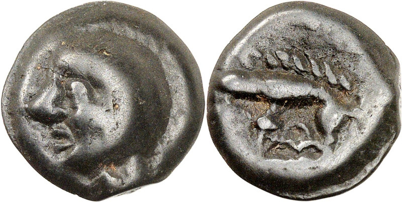 GAULE
Haute vallée de la Seine. Potin au sanglier POT 9 à la tête chauve ND (fin...