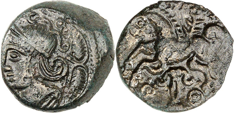 GAULE
Véliocasses. Bronze SVTICCOS, classe III à la tête casquée ND (Guerre des ...