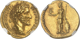 EMPIRE ROMAIN
Antonin le Pieux (138-161). Aureus 145-161, Rome.NGC Ch AU* 5/5 5/5 Fine style (3993175-001).
Av. ANTONINVS AVG PI - VS P P TR P COS III...