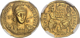 EMPIRE ROMAIN
Constance II (324-361). Solidus 351-355, Nicomédie, 3e officine.NGC Ch XF 5/5 2/5 marks (6631351-019).
Av. FL IVL CONSTAN-TIVS PERP AVG....