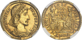 EMPIRE ROMAIN
Constance II (324-361). Solidus 352-355, Aquilée.NGC Ch AU 5/5 3/5 ex-jewelry (6633189-004).
Av. FL IVL CONSTAN-TIVS PERP AVG. Buste dia...